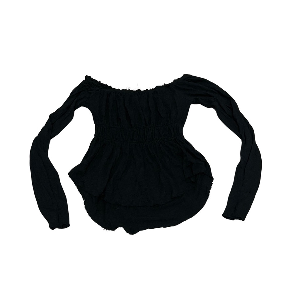 Used off-the-shoulder black cinched top